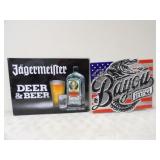 24x18 Jagermeister Tin Sign, 21.5x18.5 Bayou Rum