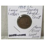 1858 Rare Error Rotated Reverse Large Letters Flyi
