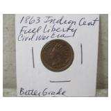 1863 Indian Cent Civil War Era