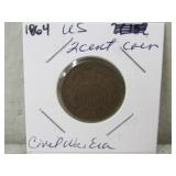 1864 US 2 Cent Coin Civil War Era