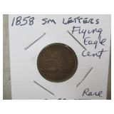 1858 SM Lettters Flying Eagle Cent