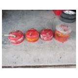 3-2 1/2 Gal. & 1-5 Gal. Metal Gas Cans