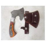 Red Duck Hatchet, Sheath, Sharpening Stone