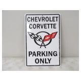 12inWx18inT Chevrolet Corvette Parking Only Tin