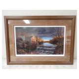 34.5x25 Autumn Afternoon by Terry Redlin 1986 Sign