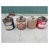 Colonial,Kendall,Farm-Oyl, SKelly, 5 Gal Oil Cans