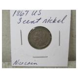 1867 US 3 Cent Nickel