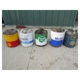 Shell, Co-op, Mobil, Pure & Quacker State Oil Cans
