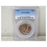 1961 Franklin Silver Half Dollar PCGS PR65