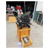 Vintage Printing Press w/Letters &Table w/Drawers