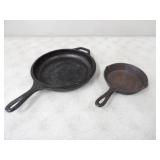 No. 3 Cast Iron 6in. Skillet & Lodge 10.5in. Cast