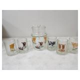 Land O Lakes Felco Glass Calf Pitcherw/5 Calf Mugs