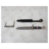 Replica German Nazi Knife w/5.5in. Blade w/Sheath