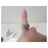 14k White Gold Diamond Ring w/14k White Gold Band