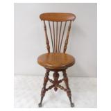 Antique Adjustable Piano Stool w/Ball & Claw Feet