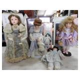 4-Porcelain Dolls,Juliet, Mother & Child,Vicky,Ash