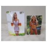 8x12 Beer Pitcher Lady Tin Sign & 7x10 USA Bikini