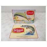 2-16x8in. Schmidt Beer Tin Signs