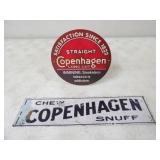 Copenhagen Snuff 16x4in.Tin Sign & Copenhagen Long