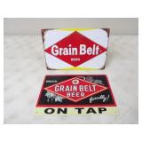 2-16x8in. Grain Belt Beer Tin Signs
