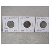 1883, 1892, 1894 Liberty Head Nickels