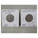 1883 & 1890 Liberty Head Nickels