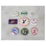 8-Vintage Snowmobile Race Buttons,1979 Pow Wow Pin