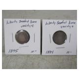 1875 & 1884 Liberty Seated Dimes