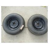 2-New Armstrong 3:50-12 Tires on 4 Hole Rims