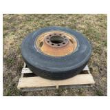 Unused 11R-24.5 Tire on 10 Hole Rim