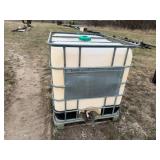 250 Gal Poly Tank w/Valve, Metal Cage