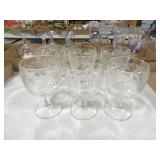 6 Etched Leaf Glasses