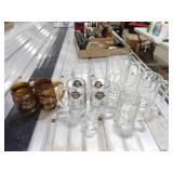 2-Brown Mugs, 4-Clear Mugs, 2 Cheers Mugs