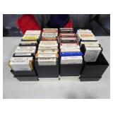 Approx. 48 8-Track Tapes in 4 Storage Containers
