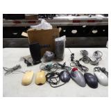 6 Various Computer Mice, 2-Computer Cabels, &
