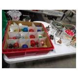 Assorted Ornaments in Ornament Organizer, &