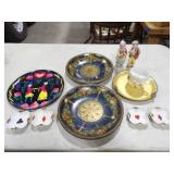 4-Various Plates, Glass, 4-Ash Trays, 2-Figurines