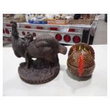 Cast Iron Turkeys Figurine, Turkey Cookie Jar