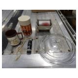 1971 Thermos, Pyrex 12in. Lid, Spread Master, Misc