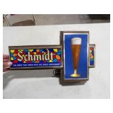 Schmidt Beer Light up Sign, 14x8.5x3in.