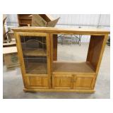 Wooden Entertainment Center w/Wheels,