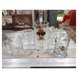 2-Glass Beer Mugs, 1-Princess House Pheasant Mug,