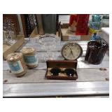 Candy Dish, Westclox Clock, Ceramic Jar w/Lid,