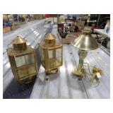 2-Vintage Brass Lanterns, Brass Oil Lamp Replica