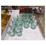 6-Green Glasses (Medium) & 8-Small Green Glasses