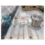 Stainless Cannister, Blue Glass Jar Canister,