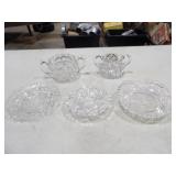5 Cut Glass Dishes