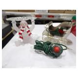 Snowman Figurines, Plug in Christmas Sleigh