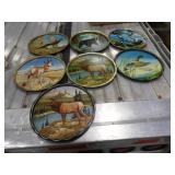 James L Artic Scene Tin Plates, 7 Total, 11in Dia