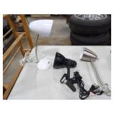 1 Desk Lamp, 2 Lamps w/Clamps